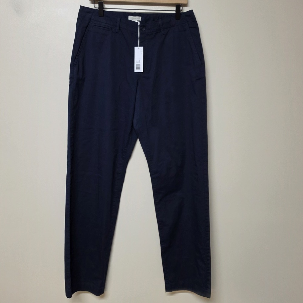 Outerknown Women's Navy Organic Cotton Chino‎ Pants Size 10 NWT Straight Leg
